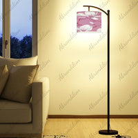 Pink Magnolia Blooms - Arc Floor Lamp (Made in USA) - abrandilion