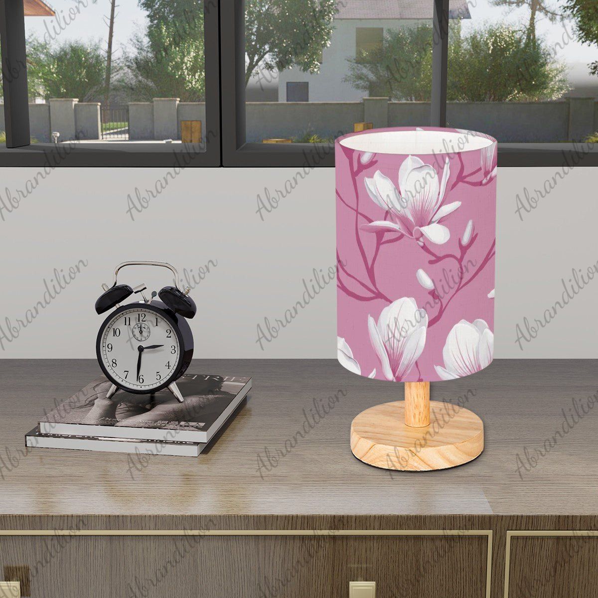 Pink Magnolia Blooms - Table Lamp - abrandilion