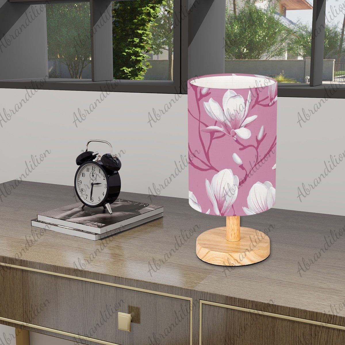 Pink Magnolia Blooms - Table Lamp - abrandilion