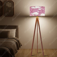 Pink Magnolia Blooms - Tripod Floor Lamp (Made in USA) - abrandilion