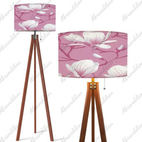 Pink Magnolia Blooms - Tripod Floor Lamp (Made in USA) - abrandilion