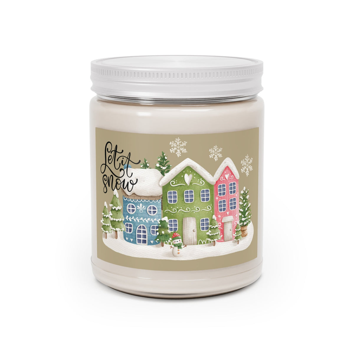 Scented Candles, Holiday Let It Snow Natural Soy Wax, Christmas Candle, Winter Candle, Festive Home Decor, Holiday Gift, 9oz Candle - abrandilion