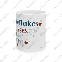 Snowflakes Are Kisses From Heaven, Coffee Cup - Winter Gift, Christmas Present, Hot Cocoa Mug, Holiday Drinkware, Festive Mug, Ceramic Mug - abrandilion