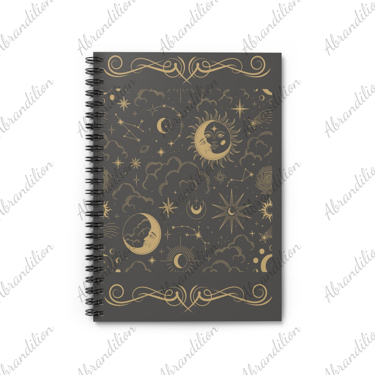 Spiral Notebook | Ruled Line | Moons | Stars | Gift for Writer - abrandilion