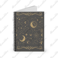 Spiral Notebook | Ruled Line | Moons | Stars | Gift for Writer - abrandilion