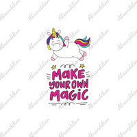 Whimsical Unicorn Stickers - Make Your Own Magic, Cute Laptop Decal, Fun Gift for Kids, Stickers for Journals, Kid's Party Favors - abrandilion