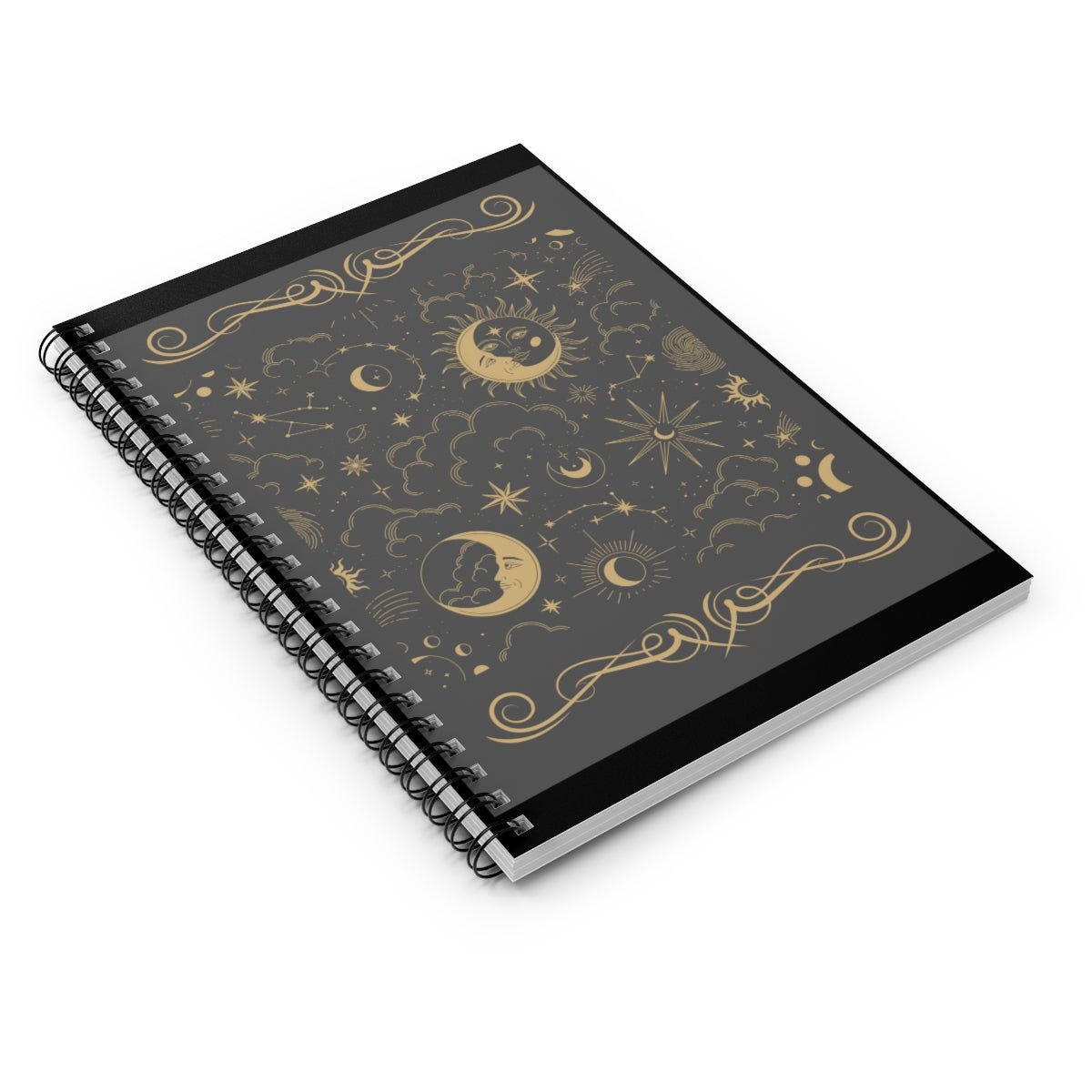 Moon and Stars Notebook | Ruled Line | Spiral | Gift for Writer - abrandilion
