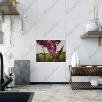 Pink Blooms Ceramic Photo Tile - abrandilion