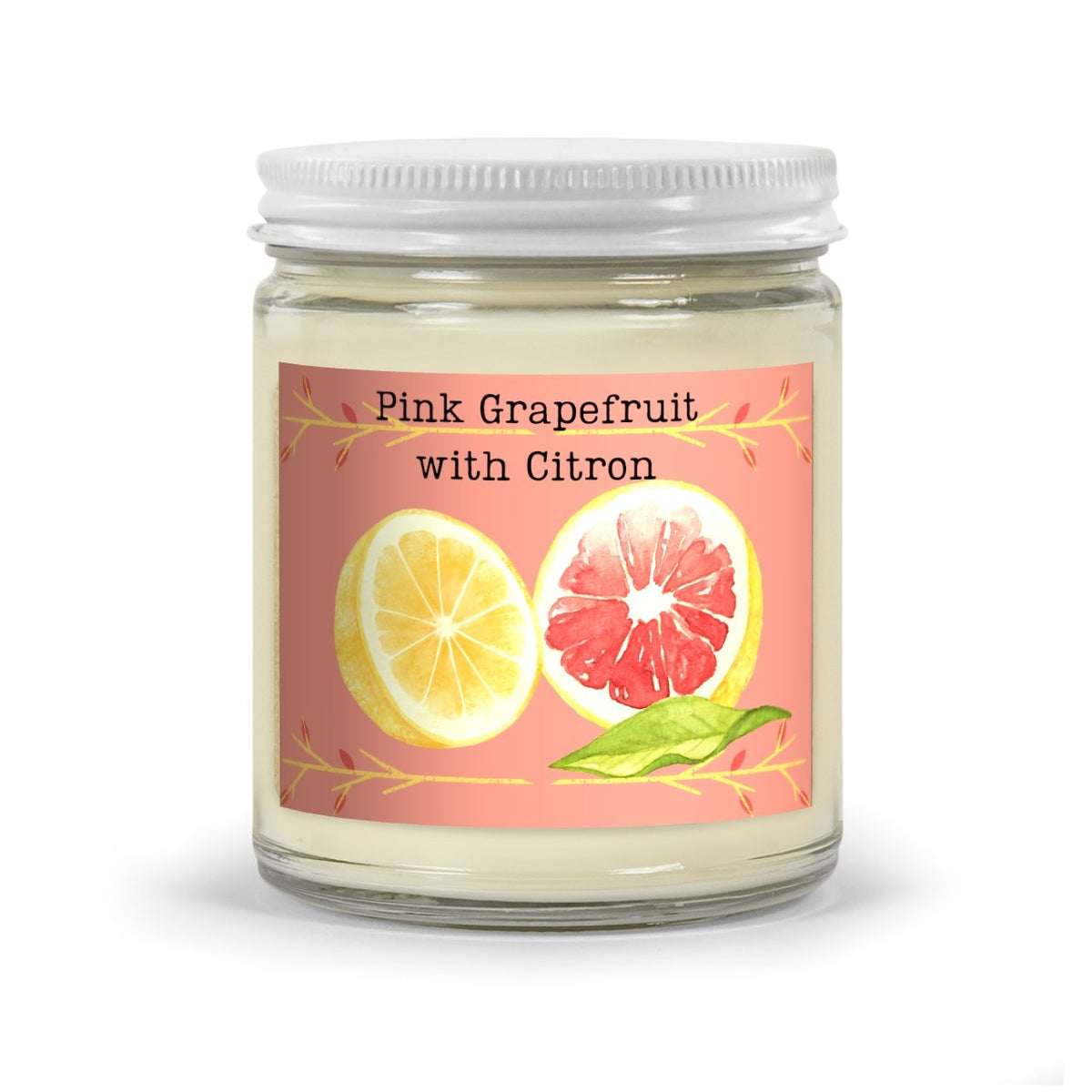 Pink Grapefruit Scented Candle | 9oz. - abrandilion