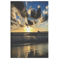 Sunset by Pier Canvas Wrap | Fade Resistant | 32"x48" - abrandilion