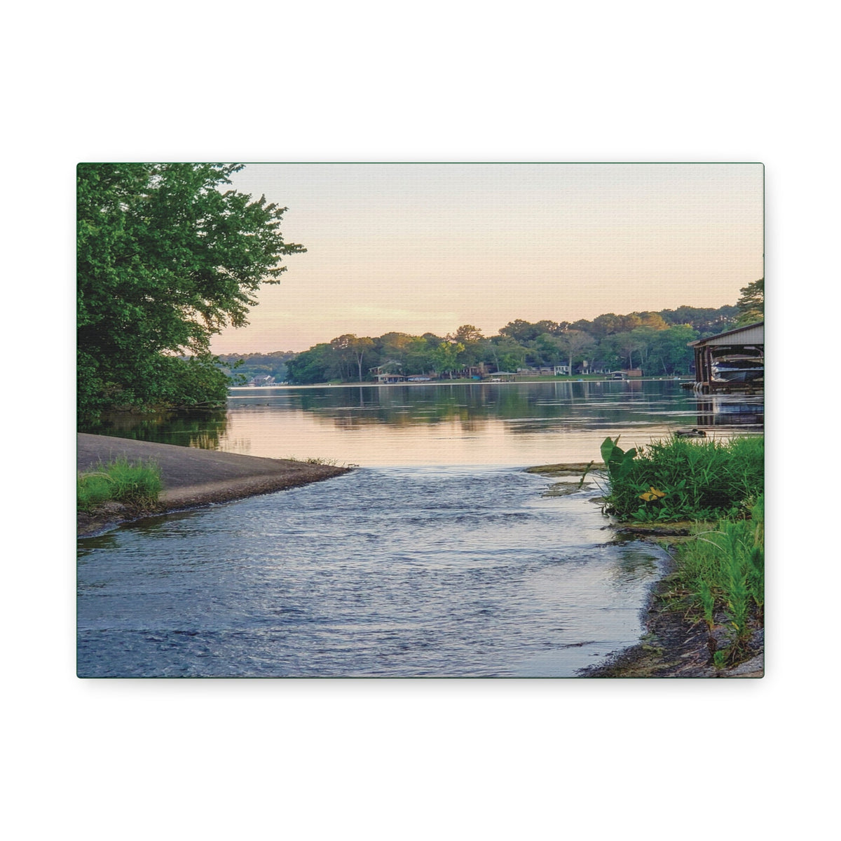 Texas Lake Stretched Canvas | Canvas Art | 12"x9" | Ethically Sourced - abrandilion