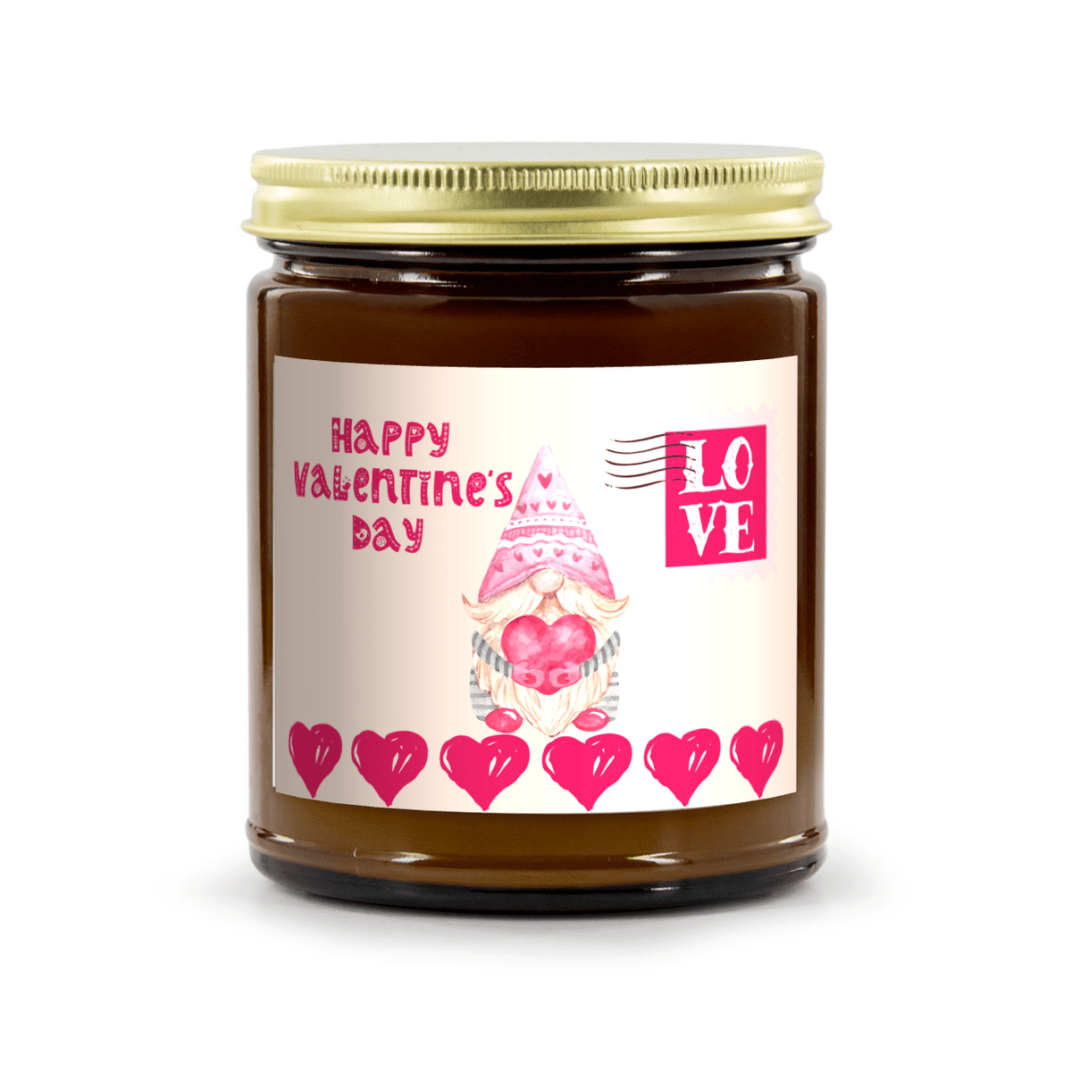Valentine's Candle | Pink Grapefruit | Amber Glass Jar - abrandilion