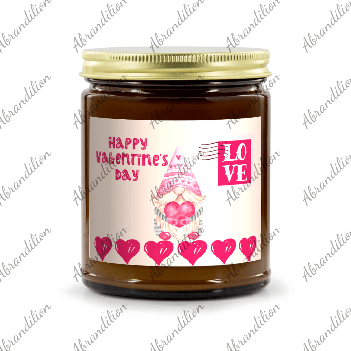 Valentine's Candle | Pink Grapefruit | Amber Glass Jar - abrandilion